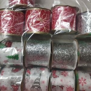 Holiday Ribbon Collection - Red, Silver, White